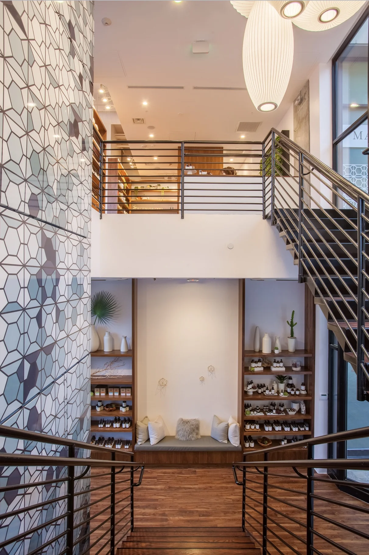 Interior of a Milk & Honey restaurant with warm lighting and Southern-inspired decor